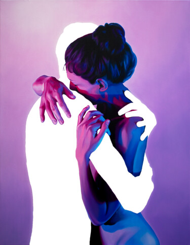 Картина под названием "Into my arms" - Morgan Bisoux, Подлинное произведение искусства, Масло Установлен на Деревянная рама…