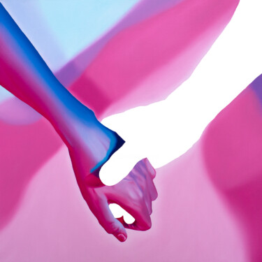 Картина под названием "Hold You" - Morgan Bisoux, Подлинное произведение искусства, Масло Установлен на Деревянная рама для…