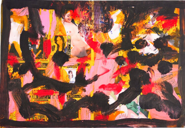Pittura intitolato "art brut chat outsi…" da Morgan Merrheim, Opera d'arte originale, Acrilico