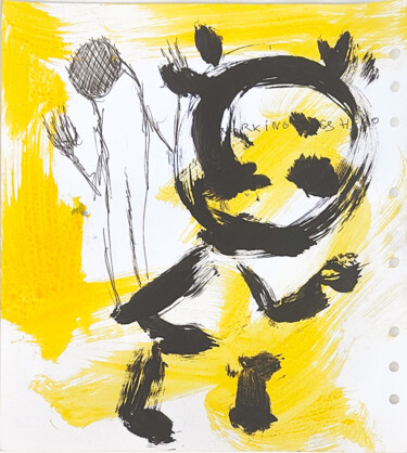 Pintura intitulada "01254 jaune noir bo…" por Morgan Merrheim, Obras de arte originais, Tinta