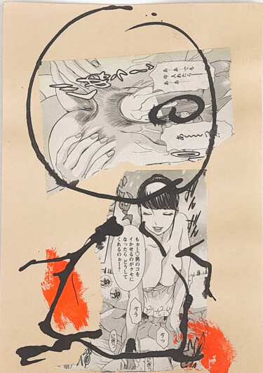 Disegno intitolato "01258 érotique bonh…" da Morgan Merrheim, Opera d'arte originale, Collages
