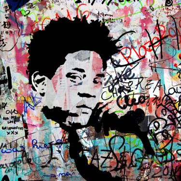 Digital Arts με τίτλο "Jean Michel Basquiat" από Morgan Paslier, Αυθεντικά έργα τέχνης, Φωτογραφία Μοντάζ