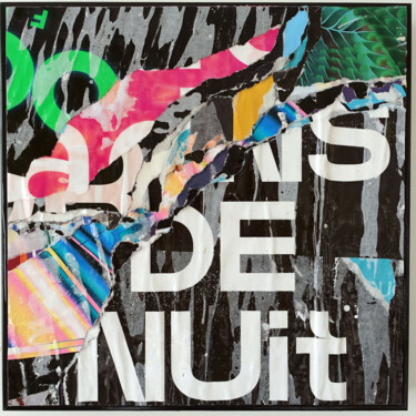 Collages titulada "NUIT" por Morgan Paslier, Obra de arte original, Collages