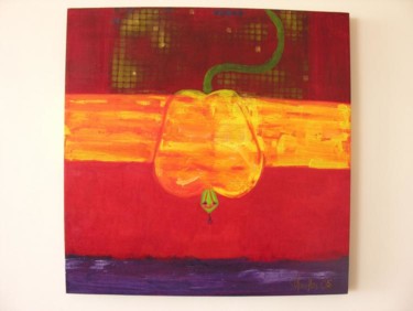Painting titled "Apple Down" by Mariflor Blaser, Original Artwork