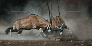 Peinture intitulée "Fencing in the Dust" par Morgane Antoine, Œuvre d'art originale, Acrylique