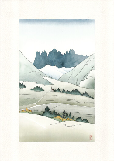 Painting titled "Santa Maddalena" by Morgane L'Eveque, Original Artwork, Watercolor