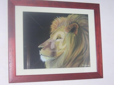 Dessin intitulée "lion" par M. Olivier, Œuvre d'art originale, Pastel