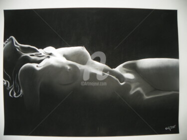 Dessin intitulée "corps nu" par M. Olivier, Œuvre d'art originale, Pastel