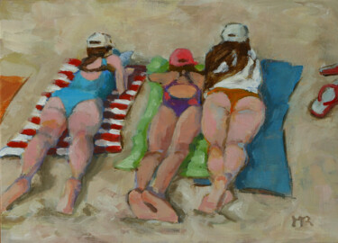 Painting titled "Beach Bums" by Morgane Raingeard, Original Artwork, Acrylic