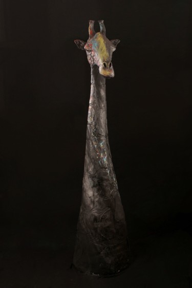 Sculpture intitulée "Fureur de Girafe" par Morgane Daquin, Œuvre d'art originale, Terre cuite