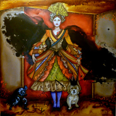 Painting titled "Tu n'étais pas Batm…" by Morgane Fecit, Original Artwork, Oil