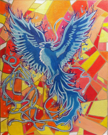 Painting titled "Phoenix" by Morgann Furon, Original Artwork, Acrylic