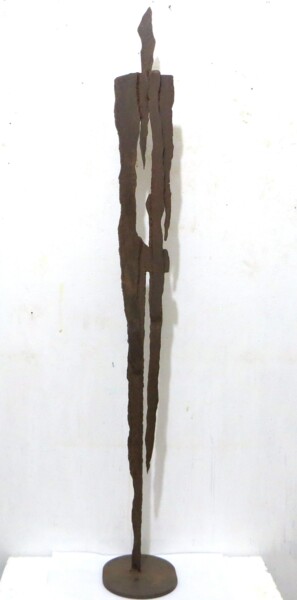 Sculpture titled "FIGURA VERTICALE" by Morgese Giovanni, Original Artwork, Metals