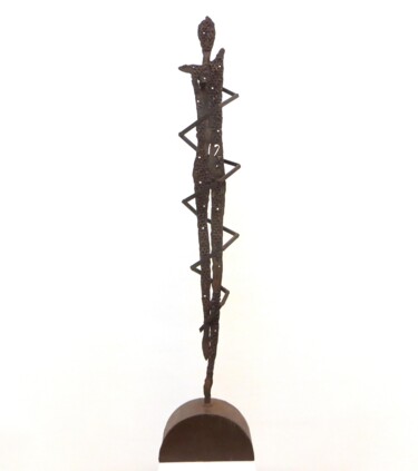 Sculpture titled "Spirale verticale" by Morgese Giovanni, Original Artwork, Metals