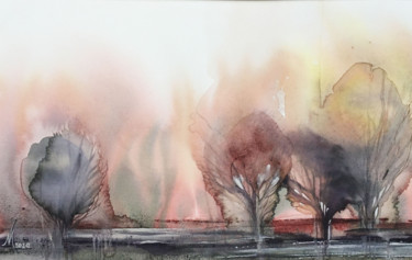 Peinture intitulée "оттепель в апреле" par Irina Morgunova, Œuvre d'art originale, Aquarelle