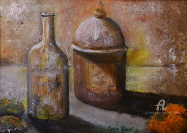 Painting titled "country still life" by Mariano Moriconi, Original Artwork, Oil