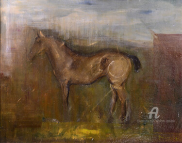 Painting titled "cavalli" by Mariano Moriconi, Original Artwork, Oil