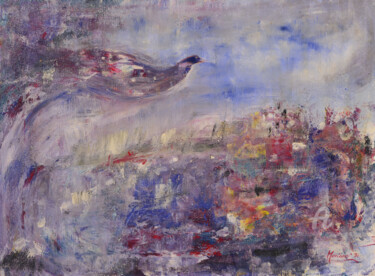 Painting titled "bird" by Mariano Moriconi, Original Artwork, Oil