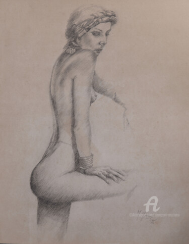 Zeichnungen mit dem Titel "Carole" von Mariano Moriconi, Original-Kunstwerk, Bleistift
