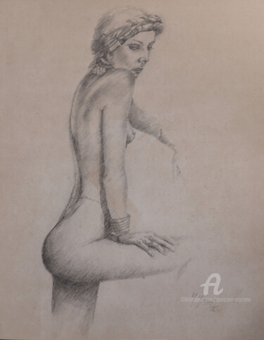 Dibujo titulada "Carole" por Mariano Moriconi, Obra de arte original, Lápiz