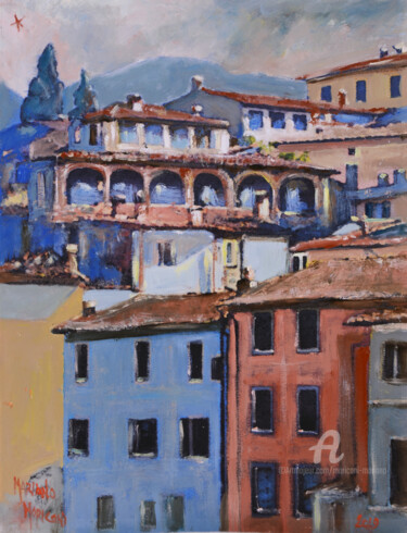 Painting titled "archi" by Mariano Moriconi, Original Artwork, Oil