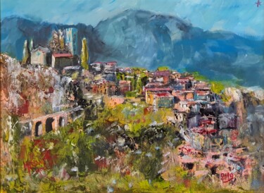 Painting titled "paesaggio" by Mariano Moriconi, Original Artwork, Oil
