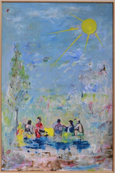 Painting titled "picnic" by Mariano Moriconi, Original Artwork, Oil