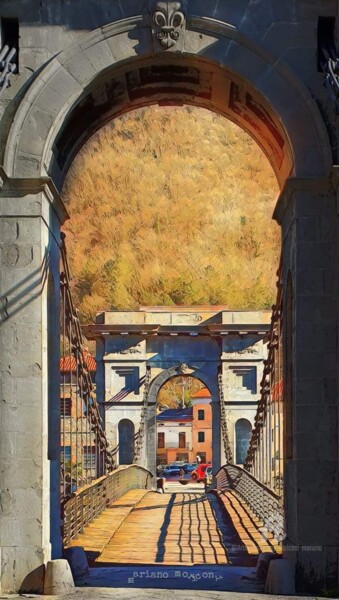 Arte digitale intitolato "ponte delle catene" da Mariano Moriconi, Opera d'arte originale, Pittura digitale
