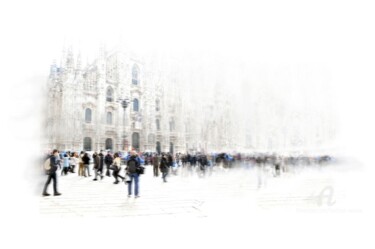 Arts numériques intitulée "piazza duomo" par Mariano Moriconi, Œuvre d'art originale