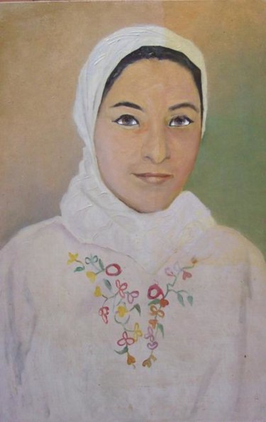 Peinture intitulée "Jeune marocaine" par Bernard Morin, Œuvre d'art originale, Huile