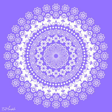 Arte digital titulada "Mandala Violet" por Emmanuelle Moreau, Obra de arte original, Trabajo Digital 2D