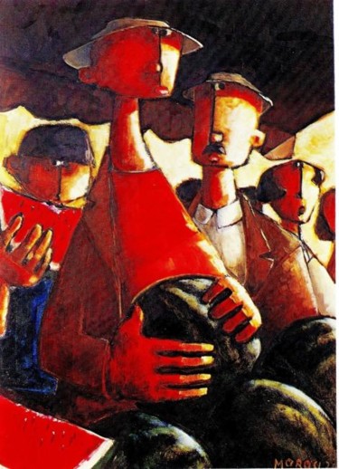 Pittura intitolato "Morosi Luciano - O…" da Luciano Morosi 1930 - 1994, Opera d'arte originale, Olio