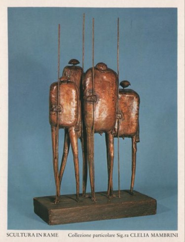 Skulptur mit dem Titel "Scultura in Rame" von Luciano Morosi 1930 - 1994, Original-Kunstwerk, Metalle