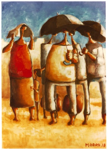 Peinture intitulée "dia quente" par Luciano Morosi 1930 - 1994, Œuvre d'art originale, Huile