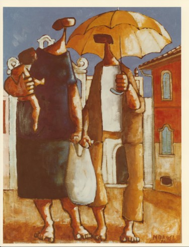 Pittura intitolato "O moco gentil" da Luciano Morosi 1930 - 1994, Opera d'arte originale, Olio