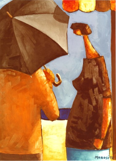 Pittura intitolato "Emcontro" da Luciano Morosi 1930 - 1994, Opera d'arte originale