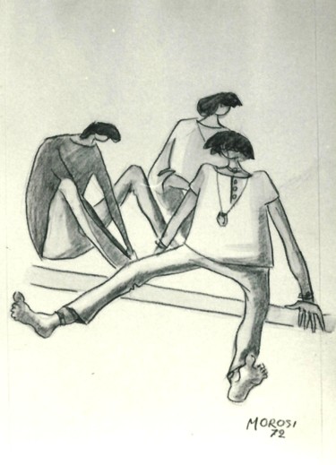 「Bozzetto a matita」というタイトルの描画 Luciano Morosi 1930 - 1994によって, オリジナルのアートワーク