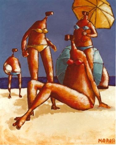 Peinture intitulée "Donne" par Luciano Morosi 1930 - 1994, Œuvre d'art originale