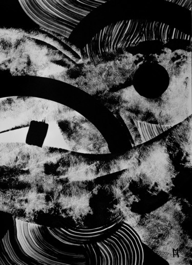 Painting titled "Abstract art « Comp…" by Moro Sphinx, Original Artwork, Ink
