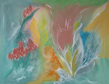Pittura intitolato "Fleurs nabis" da Morris Vet, Opera d'arte originale, Acrilico