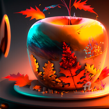 Arte digitale intitolato ""APPLE AUTUMN"" da Morten Klementsen, Opera d'arte originale, Pittura digitale