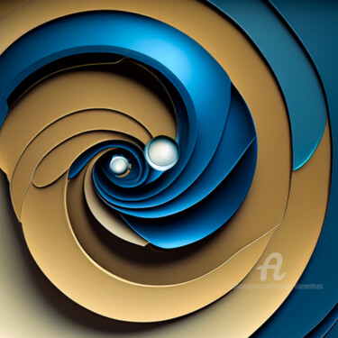 Arte digitale intitolato ""NORDIC SPIRAL"" da Morten Klementsen, Opera d'arte originale, Pittura digitale