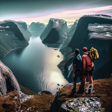 Arts numériques intitulée ""THE view"" par Morten Klementsen, Œuvre d'art originale, Image générée par l'IA