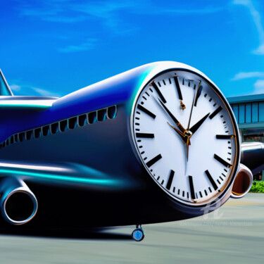 Arte digitale intitolato ""ON TIME AIRLINES"" da Morten Klementsen, Opera d'arte originale, Immagine generata dall'IA