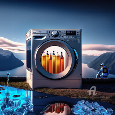 Artes digitais intitulada ""WASHING MACHINE No…" por Morten Klementsen, Obras de arte originais, Imagem gerada por IA