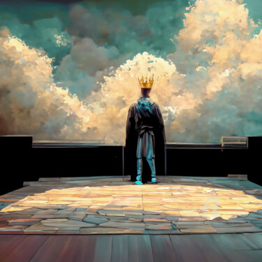 Arte digital titulada "KING FOR A DAY" por Morten Klementsen, Obra de arte original, Imagen generada por IA