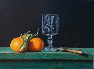 Painting titled "vitamines" by Catherine Morvan, Original Artwork, Oil