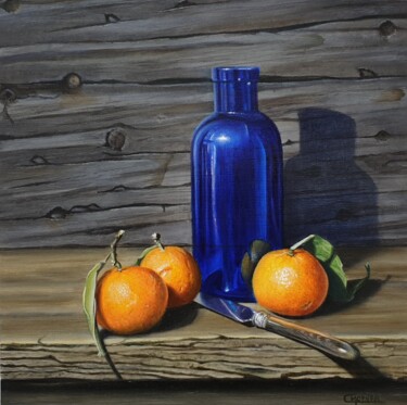 Malerei mit dem Titel "vitamines 2" von Catherine Morvan, Original-Kunstwerk, Öl Auf Holzplatte montiert