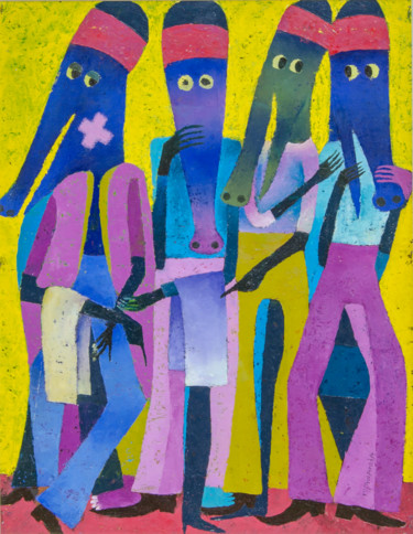 Crocodile tears Pittura intitolato "Crocodile tears" da Moses Nyawanda, Opera d'arte originale, Olio