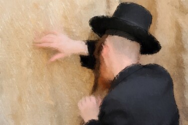 Pintura titulada "הכותל המערבי" por Moshe Isakov, Obra de arte original, Pastel